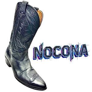 Nocona Black Leather Cowboy Boots 11.5 E Men’s Made In USA Pre-Owned